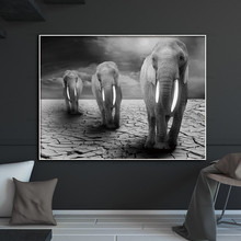 Cartel de pintura para pared, imágenes en lienzo, arte de pintura, impresiones de elefante sobre lienzo, decoración del hogar para sala de estar 2024 - compra barato