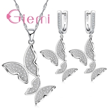 Fashion 925 Sterling Silver Birds Shape Jewelry Sets Pretty Pendant Necklace Hoop Earrings Party Festival Accessories 2024 - buy cheap