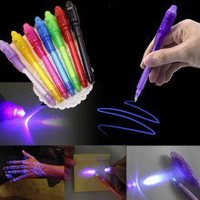 2 in 1 Luminous Light Invisible Ink Pen Creative UV Light Check Money Pen Glow in the Dark Toys for Children Gifts 2024 - buy cheap