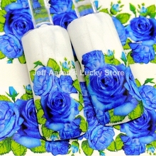 5PCS/lot beauty water transfer nail stickers decals nail art decoration supplies tool  blue rose flower lace design 2024 - buy cheap