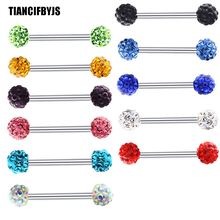 TIANCIFBYJS 16g Helix Ferido Crystal Cartilage Earrings Lobe Body Jewelry Tragus Tongue Rings Industrial Barbell Nipple Piercing 2024 - buy cheap