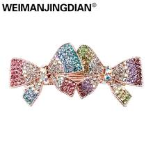 WEIMANJINGDIAN Multi-colors Crystal Rhinestones Double Bowknot Bow Hair Clips Barrette Hairpins Jewelry Hair Accessories 2024 - buy cheap