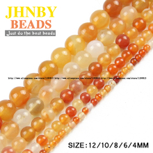 JHNBY Natural red carnelian beads Natural Stone Round Loose beads /6/8/10/12MM handmade Jewelry bracelet making DIY accessories 2024 - buy cheap