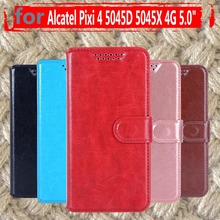 Matte Funda For Alcatel Pixi 4 5.0" 4G Case OT 5045 5045D 5045X leather Flip Wallet Cover For Alcatel Pixi 4 5" 4G Phone Case 2024 - buy cheap