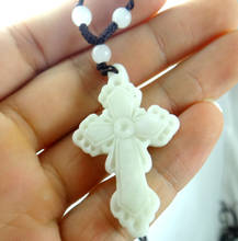 Natural stone Quartz crystal Chinese hand-carved statue of cross amulet pendant for diy jewelry making Necklace Accessories S10 2024 - buy cheap