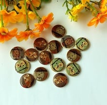 Wooden Buttons Round 30mm Cute Owl Pattern Randomly Mixed Sewing Supplies Decorative Scrapbooking Buttons Sewing Supplies 60PCs 2024 - buy cheap