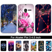 Мягкий силиконовый чехол для телефона Alcatel One Touch Pixi 3, 4,0 дюйма, с принтом, чехол из ТПУ для Alcatel Pixi 3, 4,0 дюйма, 4050A, 4013X 2024 - купить недорого