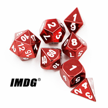 IMDG 7pcs/set Creative RPG Game Dice Polyhedron Metal Dice DND Electrophoresis Red Digital Game Dice 2024 - buy cheap