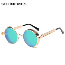 Gafas de sol redondas Retro Steampunk de moda para hombres y mujeres gafas de Metal Gótico Vintage gafas de diseñador de marca gafas de sol 2024 - compra barato