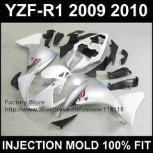 Custom free Injection molded ABS fairings kit for YAMAHA 2009 2010 2011 YZFR1 09 10 11 silver white YZF R1 fairing parts 2024 - buy cheap