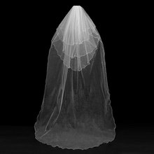 Elegant Wedding Accessories 3 Meters 4 Layers Beaded Wedding Veil White Simple Bridal Veil With Comb Wedding Veil Hot Sale 2024 - compre barato