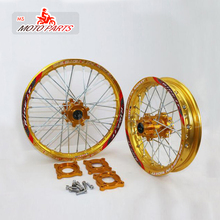 Roda frontal de 1.60-17 polegadas e traseira, roda de liga de 1.85-14 polegadas, com hub cnc, para kayo drive ty150cc, dirt pit bike, roda de ouro de 14/17 polegadas 2024 - compre barato