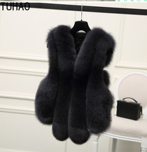 TUHAO  faux Fur Coat women high quality Fur Vest Jacket solid colors Women Faux Fur Coat sleeveless office lady jacket 2024 - buy cheap