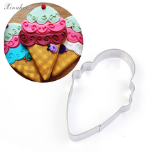 XINAHER 1pc Stainless Steel Ice Cream Shape Cookie Cutter Pastry Fondant Cake Biscuit Mold Wedding Cake Decorating Tools 2024 - buy cheap