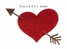 Parche bordado con diseño de flecha de amor para niños, parche ancho de 4,0 "con diamantes de imitación para boda, planchado 2024 - compra barato