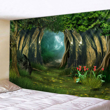Fantasy Forest Print Large Wall Tapestry Cheap Hippie Wall Hanging Art Carpet Bohemian Decorative Living Room Big Blanket 2024 - buy cheap
