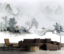 Custom wallpaper Chinese style Italian ink landscape living room bedroom mural TV background wallpaper for walls 3 d 2024 - buy cheap
