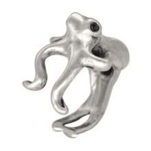 Qiamni anel gótico personalizado para mulheres, anel vintage ajustável exclusivo de polvo do mar profundo 3d, presente surpresa de aniversário, joias da moda 2024 - compre barato