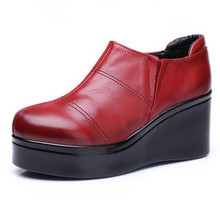 Sapatos de salto alto feminino, calçado plataforma de couro de vaca confortável, elegante, primavera 2021 2024 - compre barato