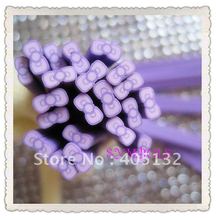 f-09 Free Shipping 100pcs/lot 5mm Purple Bowknot Cane Fancy Nail Art  Polymer Clay Cane Nail Art Decoration 2024 - buy cheap