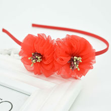 Girl two flowers headband female flower hair accessories cute beautiful headdress 2024 - buy cheap