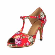 Women Latin Ballroom Dance Shoes Salsa Tango Kizomba Bachata Modern Dancing Shoes Heels 6/7.5/8.5cm Suede Sole VA20 2024 - buy cheap