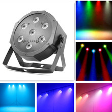 Par de luces led plano de 7x18w, Blanco plano, 150W, RGBWA, UV, 6 en 1, mezcla de colores, DMX, 4/8 canales, lavado de escenario, envío rápido 2024 - compra barato