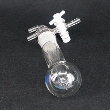 Microfrasco de sublimación de vidrio de laboratorio, 50ml, con llave de paso PTFE 2024 - compra barato