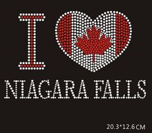 2pc/lot I love Niagara Falls hot fix rhinestone transfer motifs iron on crystal transfers design patches iron on patches 2024 - buy cheap