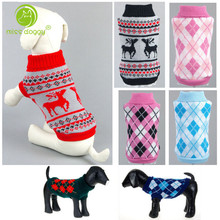Fashion New British Style Pet Dogs Sweater Cat Plaid Knitwear Clothes Small/Meduim/Large Dog Warm Coat Clothing Christmas Gift 2024 - buy cheap
