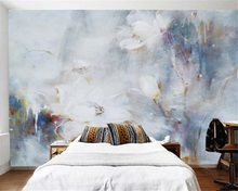 Custom Wallpaper 3D Stereo Abstract Lotus Oil Painting Modern Art Wall Painting Living Room Bedroom Wallpaper behang Beibehang 2024 - buy cheap