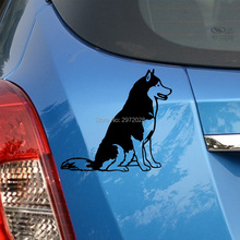 10 x Funny Lovely Pet Dog Husky Creative Auto Decal Cartoon Car Sticker  Bumper Body Decal Pattern Vinyl Black Reflective Silver 2024 - buy cheap