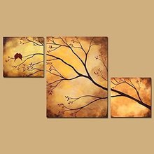 3 Pcs/set Hand-painted Bird Lovers Oil Painting Wall Art Home Decoration On Canvas Paintings As Living Room Unique Gift 2024 - buy cheap