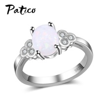 New Fashion Oval Opal Rings For Women Jewelry 925 Sterling Silver Great Rhinestone Finger Rings Wholesale Free Shipping 2024 - buy cheap