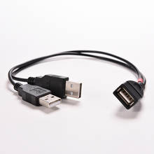 1 шт. USB 2,0 Женский усилитель мощности на 2 штекера USB кабель для передачи данных-переходник для зарядки Удлинительный шнур 30 см USB Y сплиттер для 2,5 "HDD 2024 - купить недорого