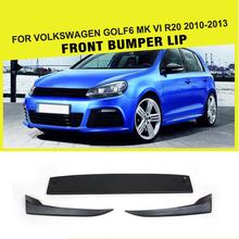 Carbon Fiber / FRP Black Front Bumper Lip Spoiler Chin Splitters Flap Aprons for Volkswagen VW Golf 6 VI MK6 R20 2010 - 2013 2024 - buy cheap