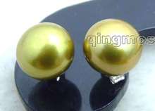 SALE Big 10-11mm Brown Flat Natural Freshwater Pearl Earring and Stering Silver 925 stud! -ear363  wholesale/retail 2024 - buy cheap