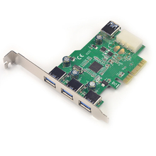 USB 3,0 PCI-e карта расширения PCIe USB3.0 адаптер 3 Внешний + 1 Внутренний USB PCI express конвертер Поддержка IPad зарядка 2024 - купить недорого