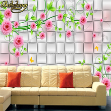 Beibehang-papel tapiz de pared personalizada con rosas 3D, papel tapiz con foto estéreo grande, Sala de bodas romántica acogedora para sala de estar y dormitorio 2024 - compra barato