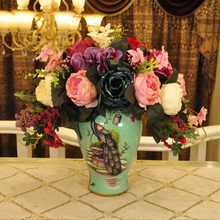 Европейская классическая мебель, керамическая ваза, цветочное украшение, украшение для дома, весь набор, большой цветок 2024 - купить недорого