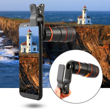 Mini telescópio monocular portátil de alta ampliação, lente de foco longo 8x 12x, lente para câmera digital para iphone, samsung, xiaomi 2024 - compre barato