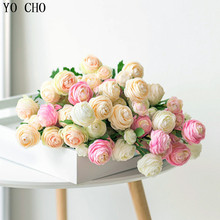 YO CHO Artificial Flowers Vivid Tea Rose Wedding Flowers 3 Heads Silk Roses Artificial Flowers Bouquet DIY Home Party Decoration 2024 - buy cheap