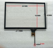 New 12 inch capacitive touch screen 277*183 6 pin for car dvd gps 277 mm * 183 mm 2024 - buy cheap