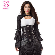 Black Steampunk Underbust Corset Plus Size Steel Bone Waist Trainer 6XL Sexy Corsets And Bustiers Vintage Gothic Clothing Women 2024 - buy cheap