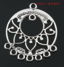 OMH wholesale jewelry Free shipping 6pcs tibetan silver pendants earring connectors Drop Earrings 28x20mm EH305 2024 - buy cheap