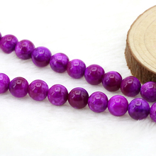 Accesorios de Calcedonia púrpura para mujer, cuentas sueltas de 8mm, piedra de 15 ", diseño de joyería, pulsera, collar, venta al por mayor 2024 - compra barato
