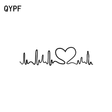QYPF 20CM*5.1CM Creative Heart Love Heartbeat Vinyl Decor Retro-reflective Car Window Sticker Decal C15-0739 2024 - buy cheap