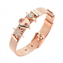 Mesh Bracelet Set Stainless Steel Charm Bracelet Love Lock Bracelet Gold Color Strap Jewelry Women Lover Gift Dropshipping 2024 - buy cheap