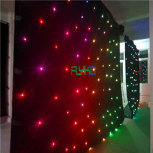 Бесплатная доставка, комнатная полноцветная SMD светодиодная занавеска со звездами для свадебного украшения, 4x8 м 2024 - купить недорого