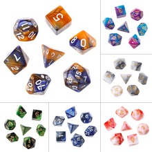 7 unids/set de dados poliédricos acrílicos para juegos de mesa TRPG D4-D20 2024 - compra barato